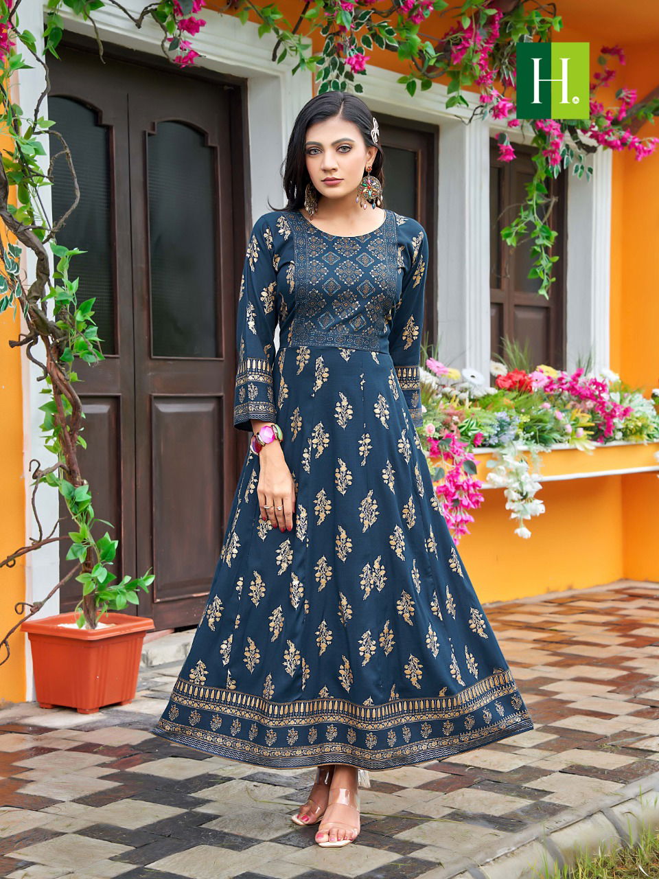 Hirwa Samantha 2 Rayon Festival Wear Long Anaraklai Kurti Collection